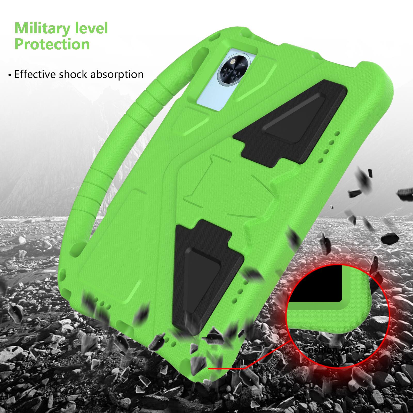 Military level Protection  
Effective shock absorption