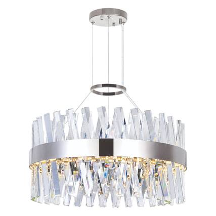 Front. CWI Lighting - Glace LED Chandelier With Chrome Finish - Chrome.