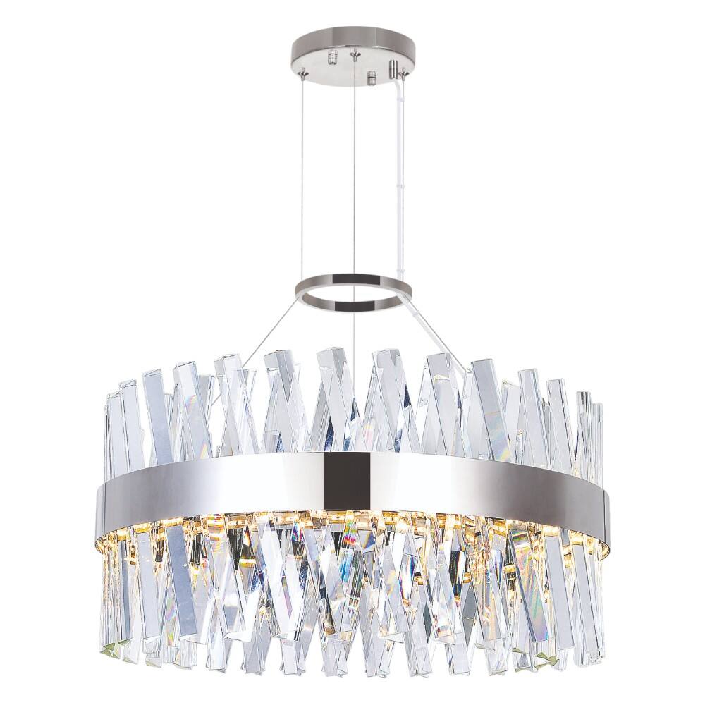 Front. CWI Lighting - Glace LED Chandelier With Chrome Finish - Chrome.