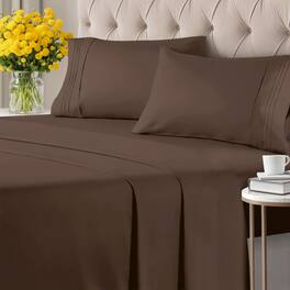 CGK Linens - Ultra Soft Solid 6 Piece Sheet Set - Comfortable Bed Sheets & Extra Pillowcases - Twin XL - Brown