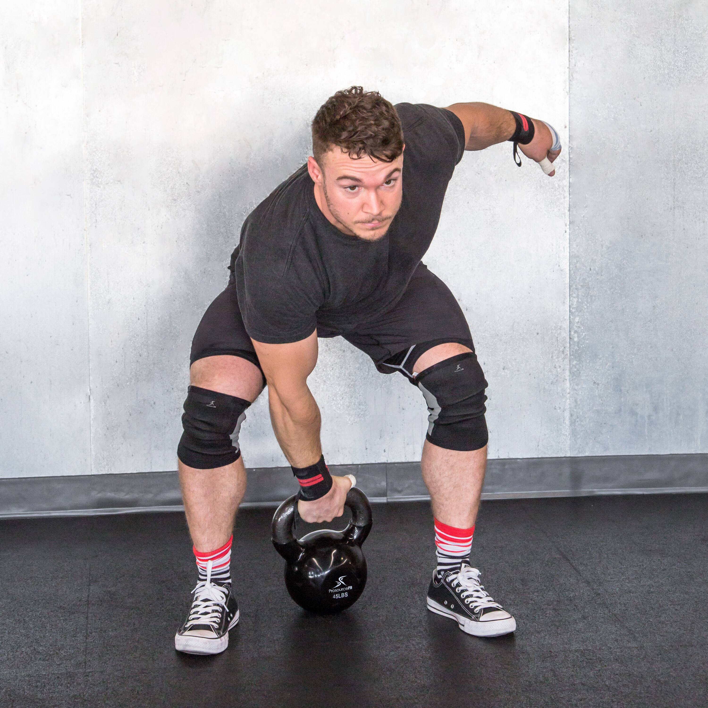 Back. ProsourceFit - ProsourceFit Vinyl Coated Iron Kettlebell, 45 lbs - Black.