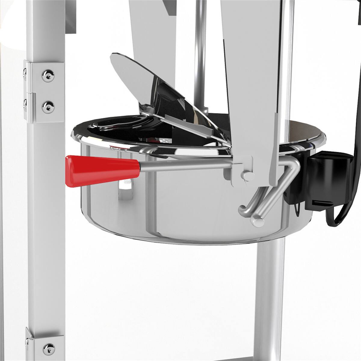 Alt View 7. HTUTWOO - 850W Countertop Popcorn Maker Machine - 12 Ounce Kettle Stainless Steel Popcorn Maker with Tempered Glass, Warming Deck - Red.