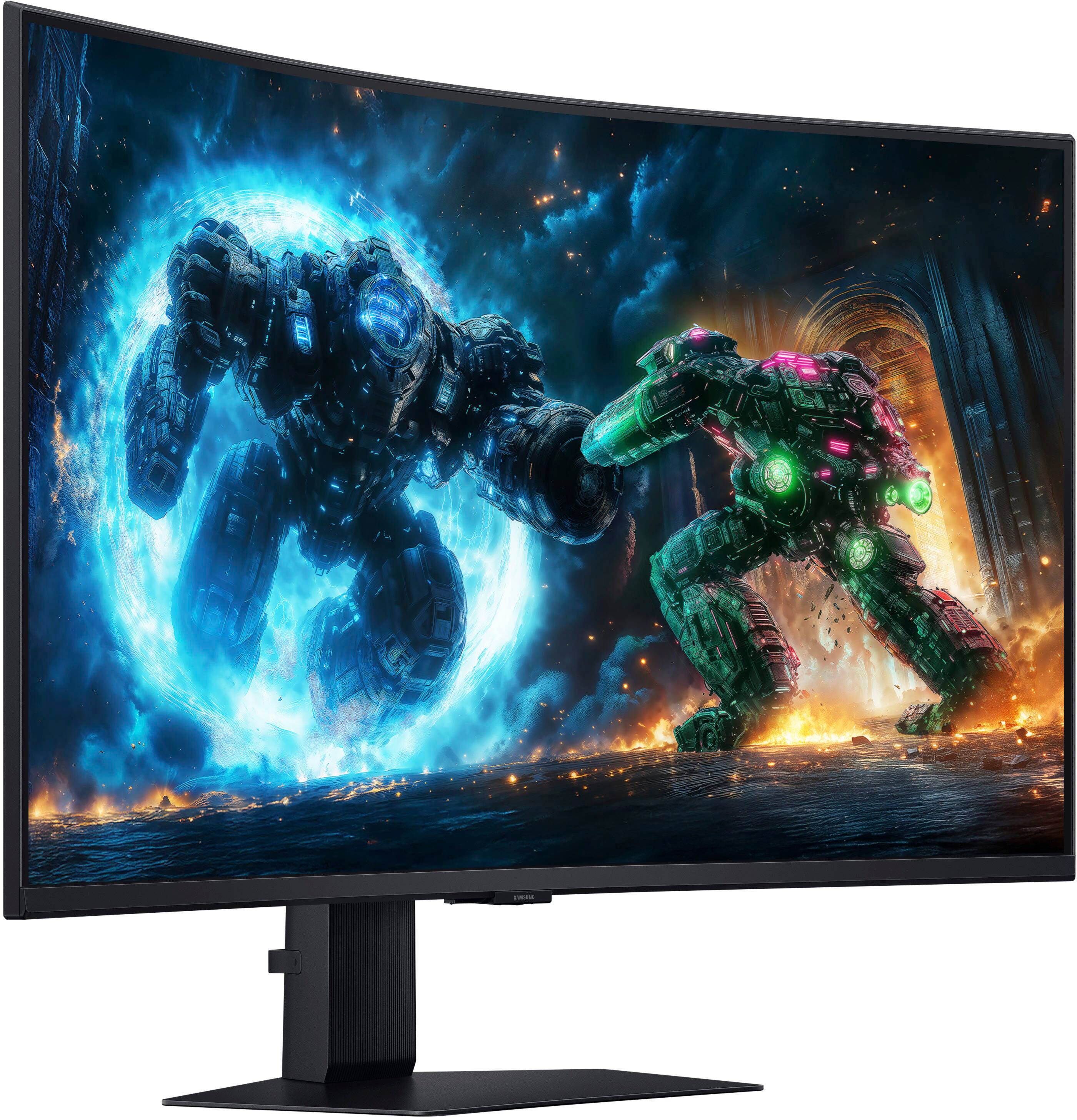 Alt View 17. Samsung - 37" Odyssey G75F 4K 165Hz 1ms AMD FreeSync Prem Pro Curved Gaming Monitor with HDR 600 (DisplayPort, HDMI) - Black.