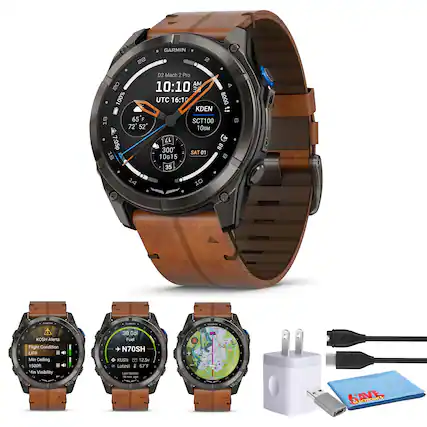 22 GARMIN T D2 Mach 2 Pro
10:10 AM
38 100% UTC 16:10
8000 KDEN
18 65 F SCT100
72 52 10sM
7:05p
17 C 300 88
SAT 01 16 10G15
TTON 35 14 10 1
- - 1 KOSH Alerts
High Condition IFR Min Ceiling 1 500m Min Visibility 38 Gal Fuel
N70SH KUGN 12.5V
Latest 67 F Last stationate - mi
GARMIN
SAVE ONCS