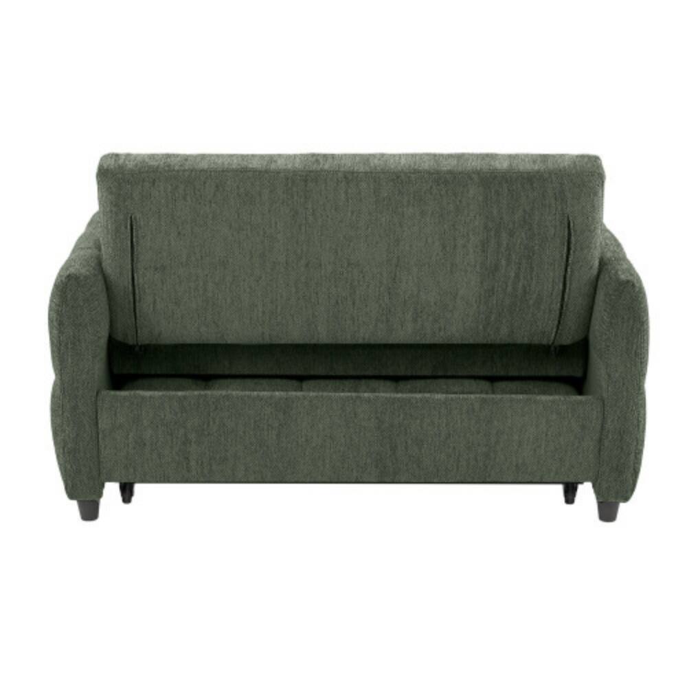 Alt View 2. LUCKY ONE - 52.8" Pull-Out Tufted Loveseat Sleeper Sofa Bed w/ Adjustable Backrest 3 USB Ports - Green.