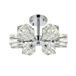 Living District - Lyra 14 inch Flush Mount - Chrome