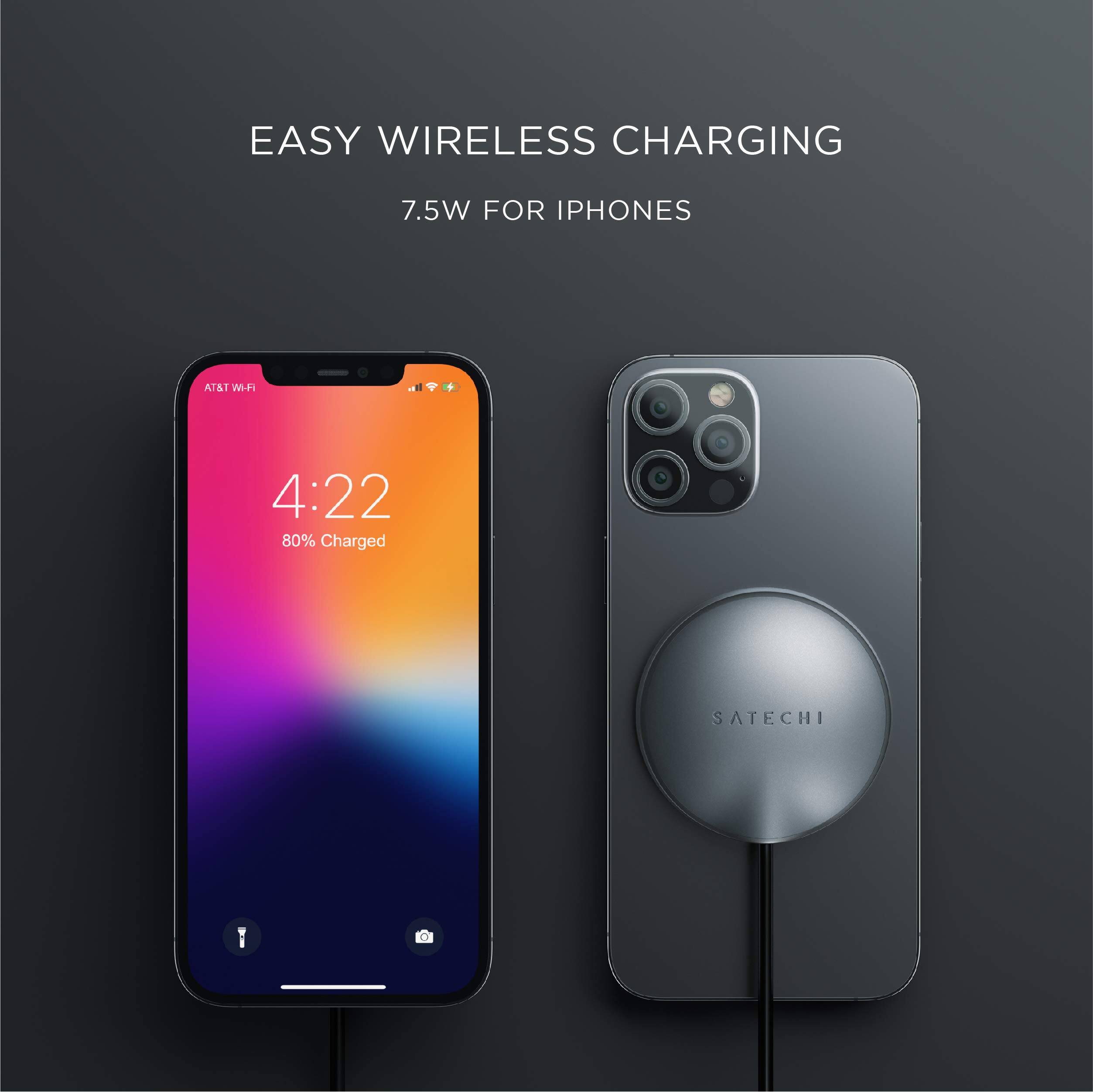 EASY WIRELESS CHARGING  
7.5W FOR IPHONES  

AT&T Wi-Fi  
4:22  
80% Charged  

SATECHI