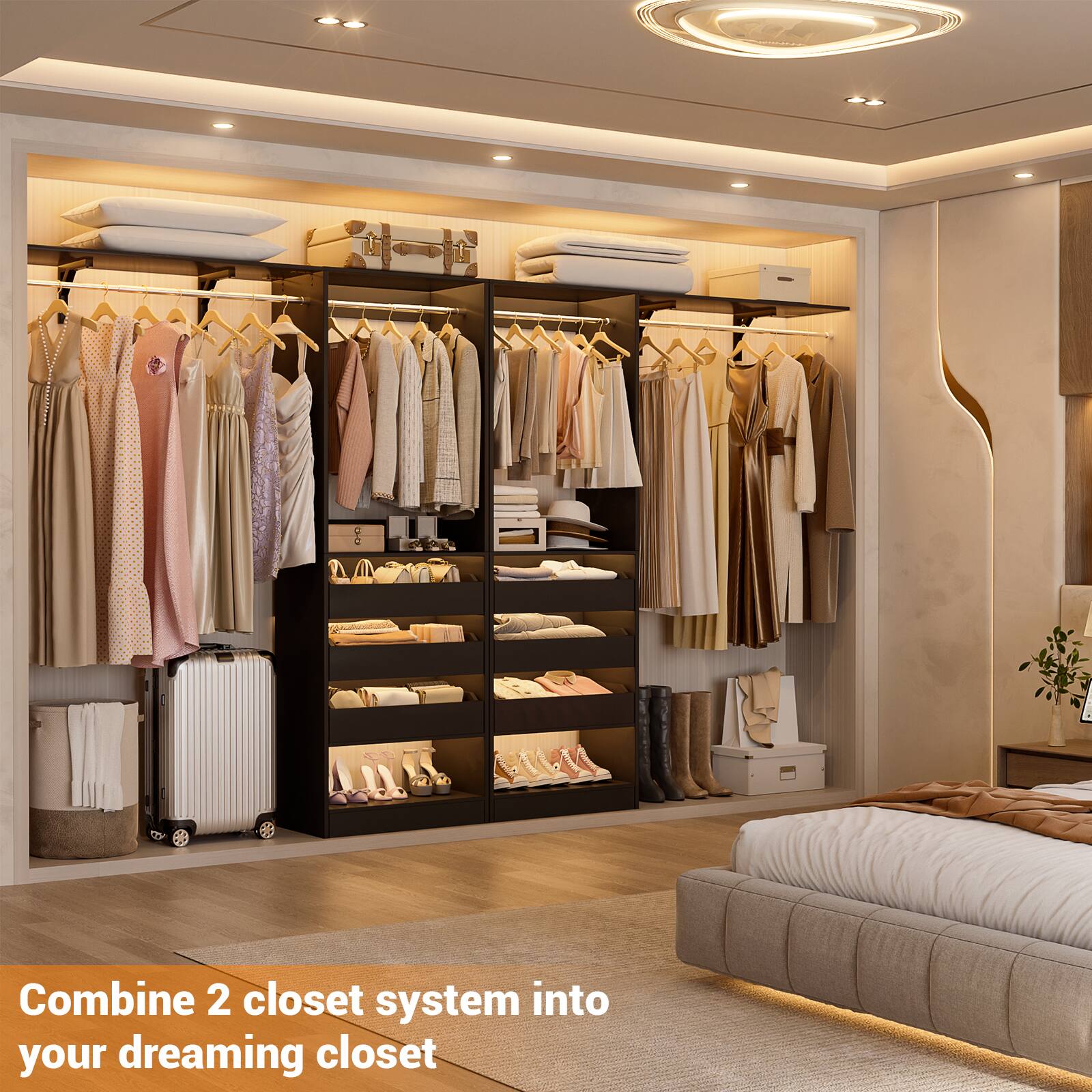 Combine 2 closet systems into your dreaming closet
