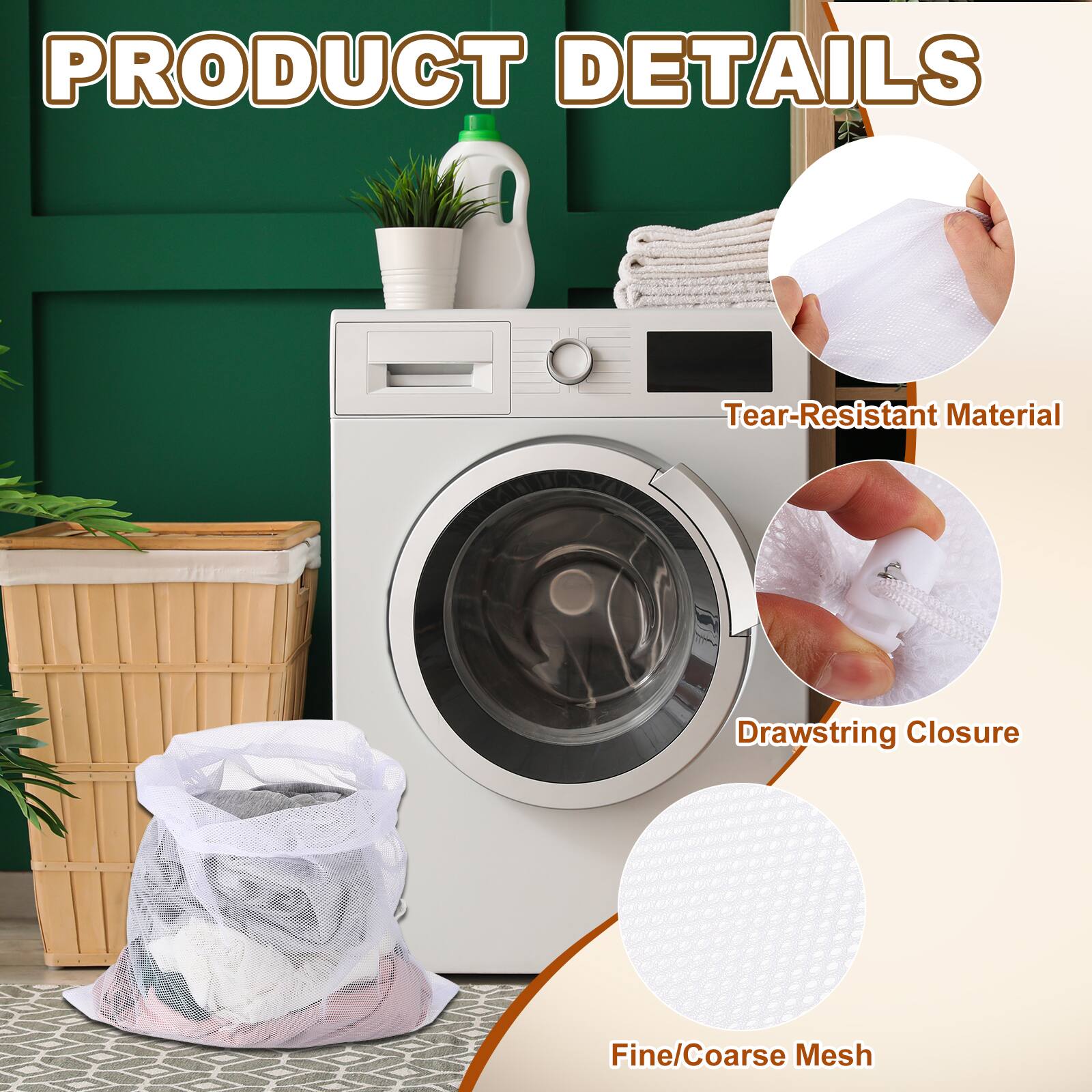 PRODUCT DETAILS

- Tear-Resistant Material
- Drawstring Closure
- Fine/Coarse Mesh