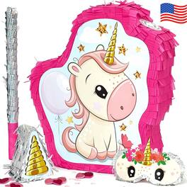 JitteryGit - Unicorn Pinata Theme Birthday Party Favor Treasure Hunt Game