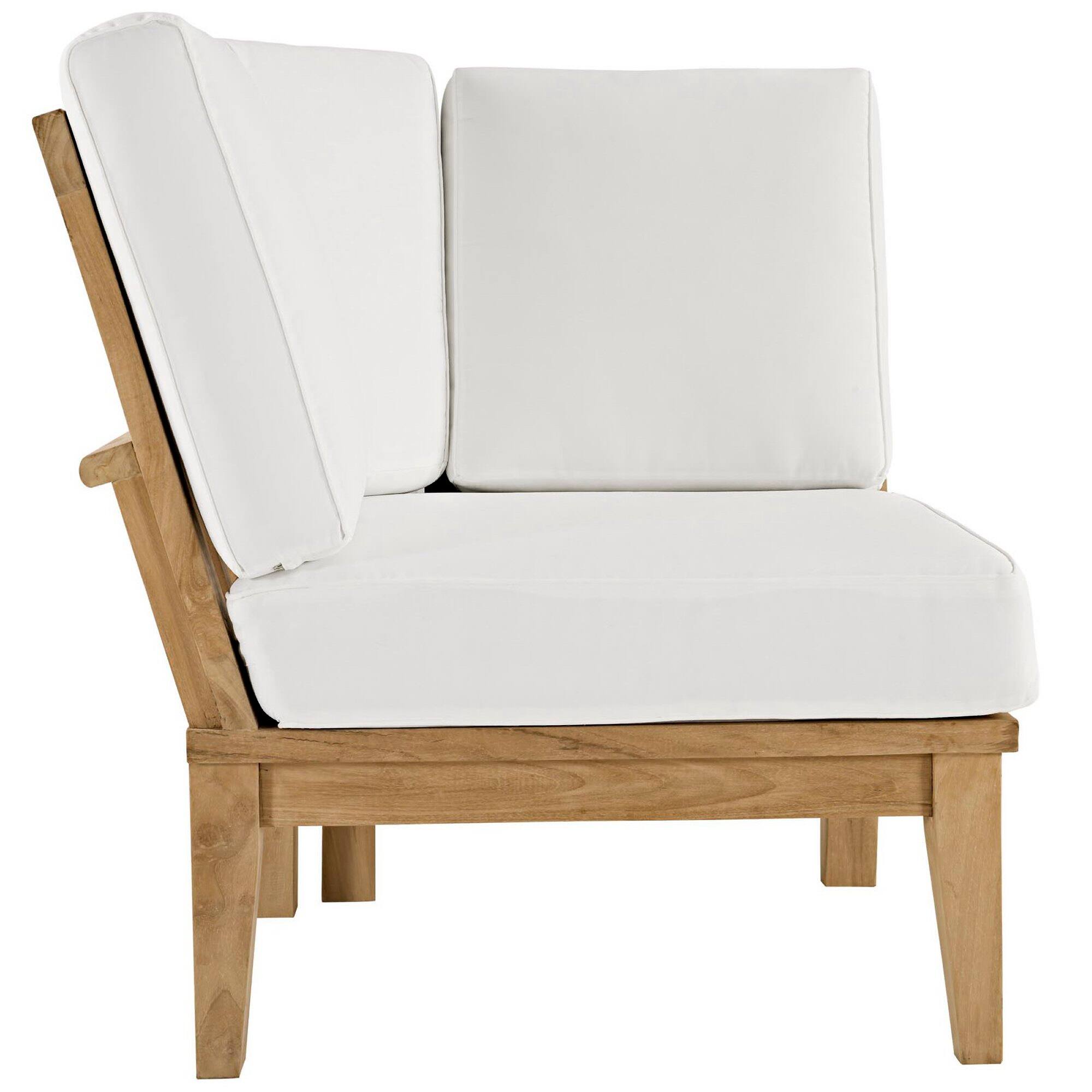 Left. Modway - Marina Outdoor Patio Teak Corner Sofa by Modway - Natural White.