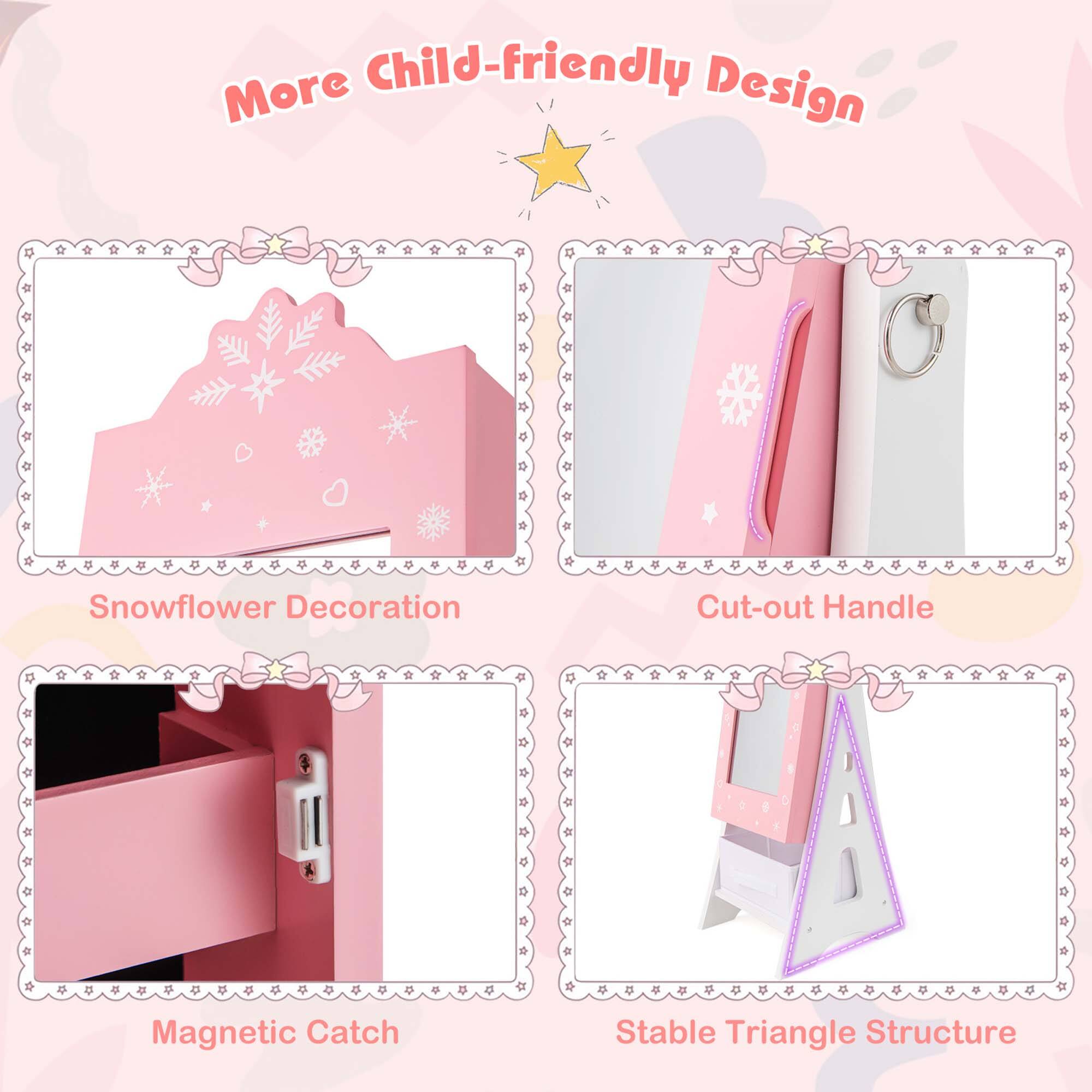 More Child-friendly Design

- Snowflower Decoration
- Cut-out Handle
- Magnetic Catch
- Stable Triangle Structure