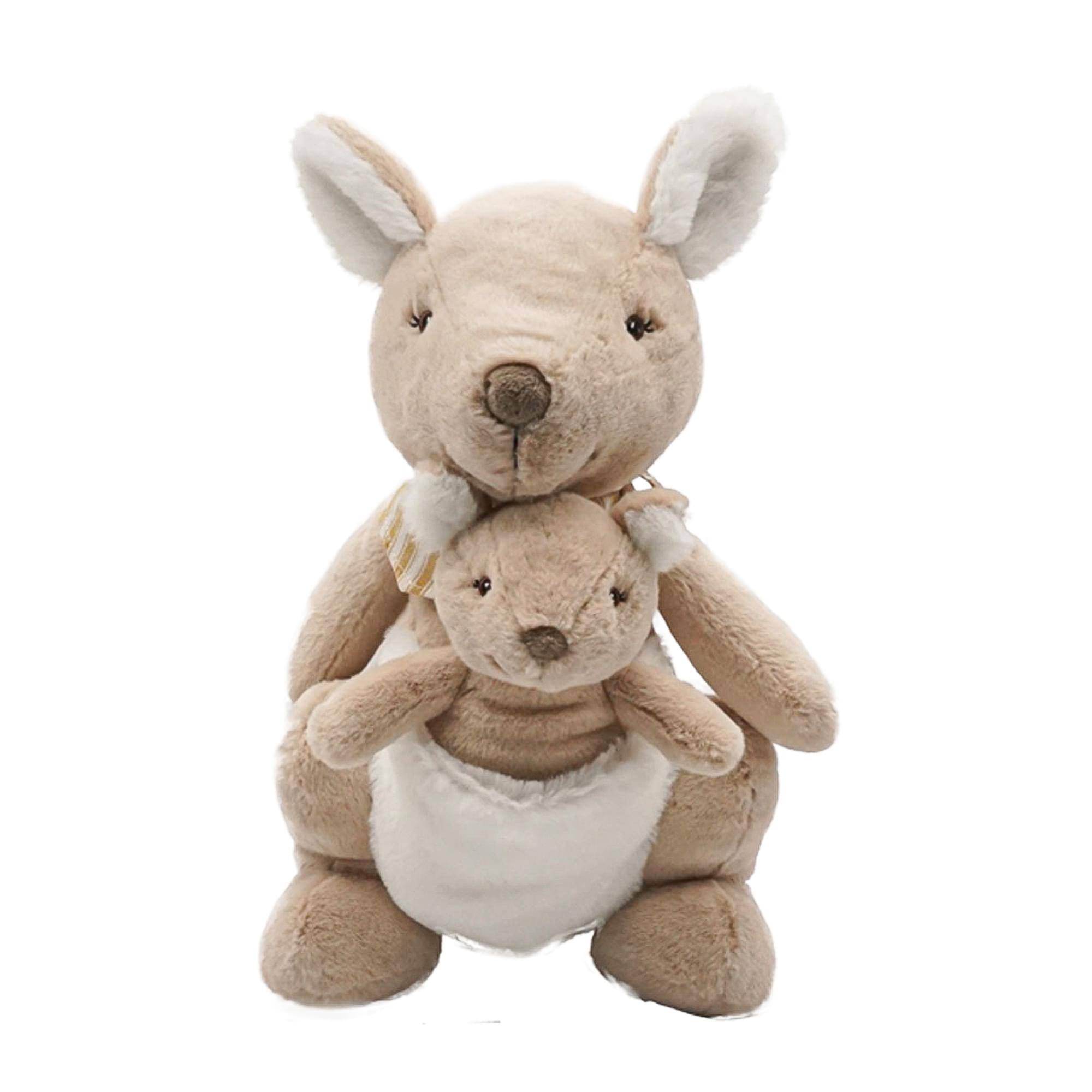 Alt View 1. TriAction Toys - Snooze Monsters Interactive Bedtime Plush Set | Kangaroo With Baby - Beige.