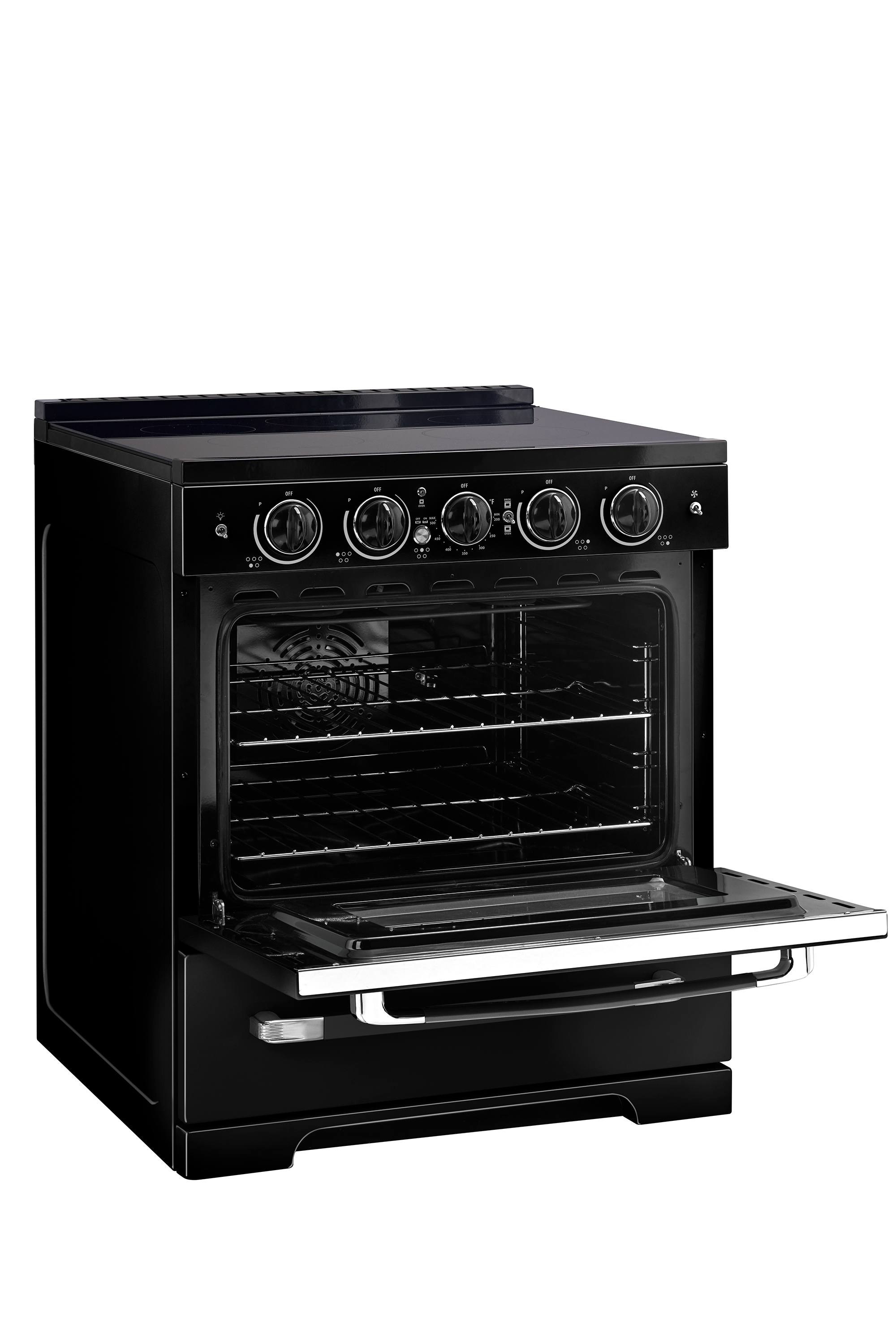 Alt View 15. Unique Appliances - Classic Retro 3.9 Cu. Ft. Freestanding Induction Range with Air Fry - Midnight Black.