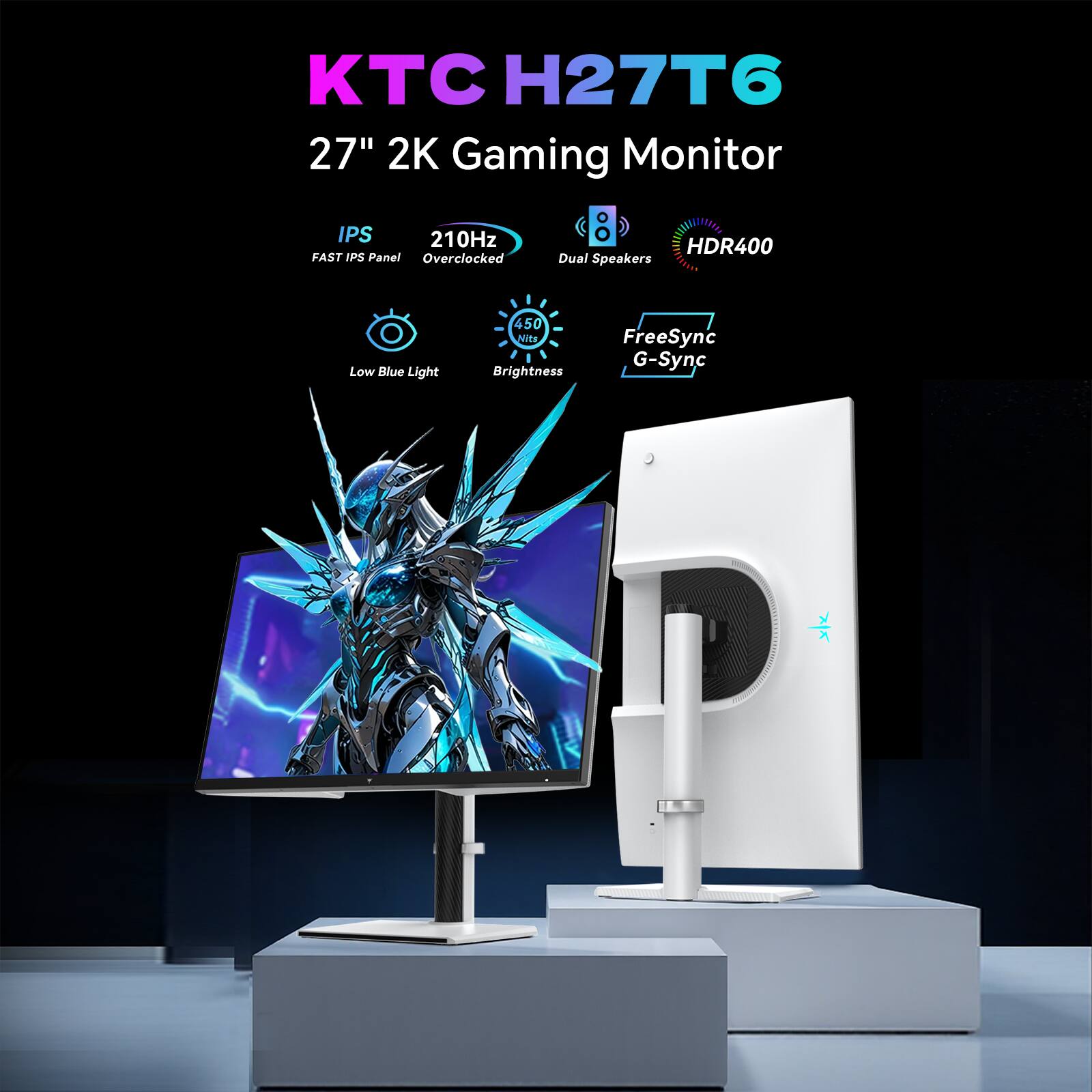 KTC H27T6 27” Gaming Monitor, 2K QHD & HDR 400, 210Hz, IPS 1ms