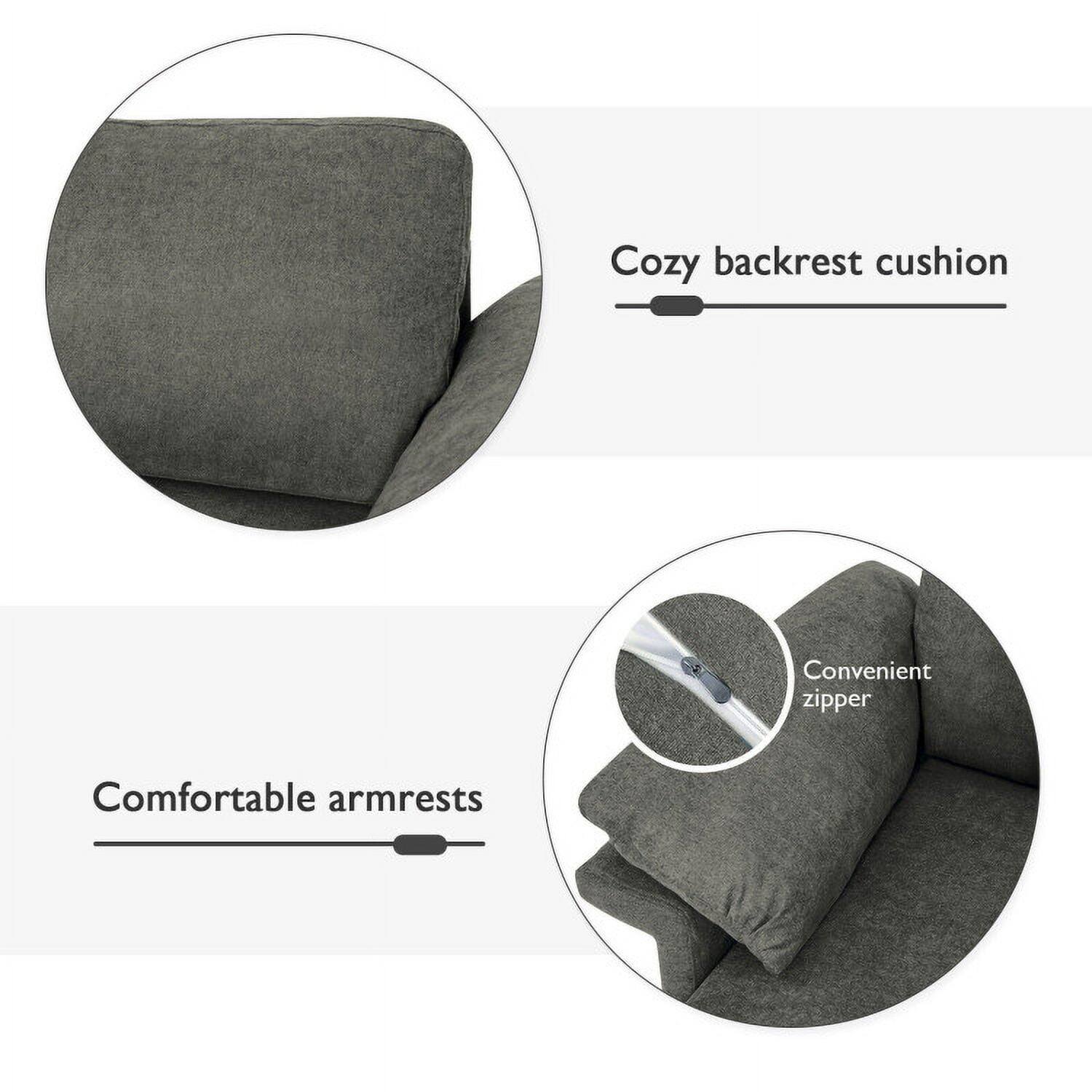 Cozy backrest cushion  
Comfortable armrests  
Convenient zipper