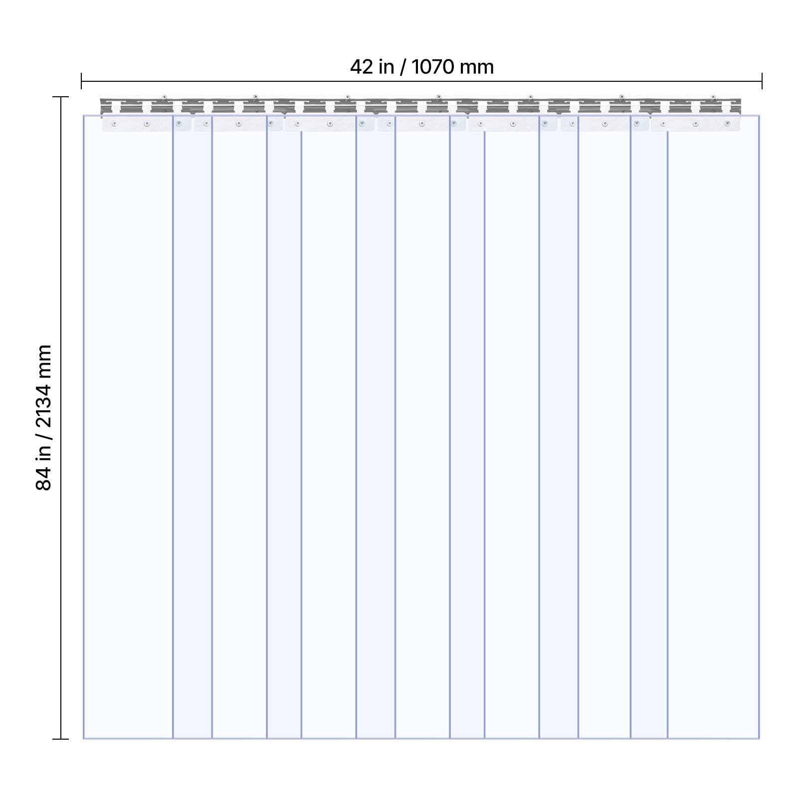 42 in / 1070 mm  
84 in / 2134 mm