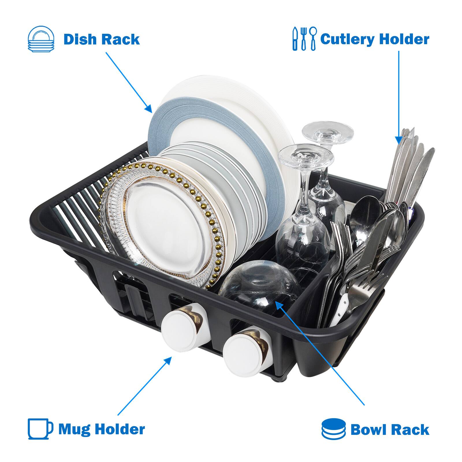 Dish Rack  
Cutlery Holder  
Mug Holder  
Bowl Rack