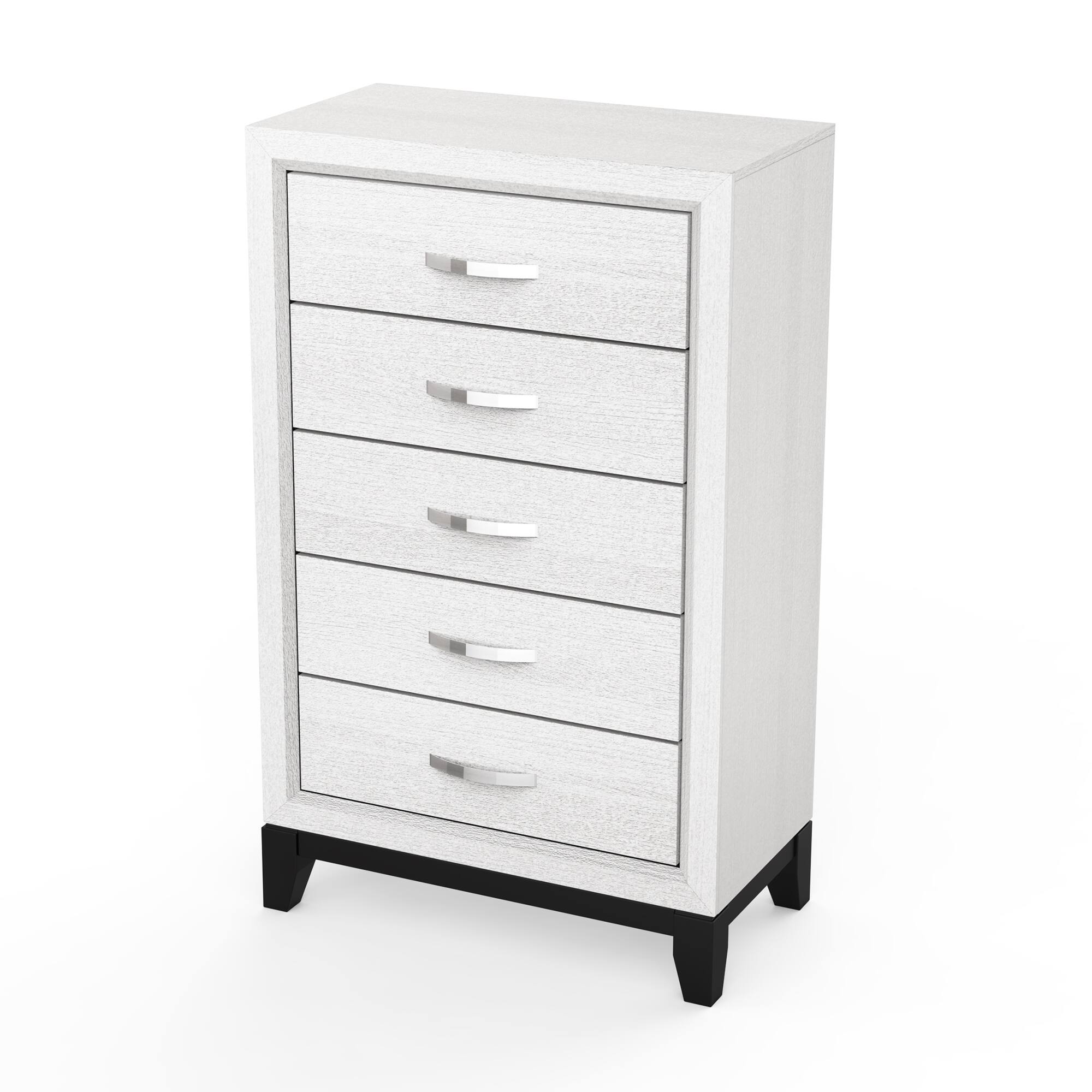 Alt View 2. Vaczon - Elegant Two-Tone Chest with Modern Wooden Accents and Ample Storage Space, Ideal for Any Home Decor - White.