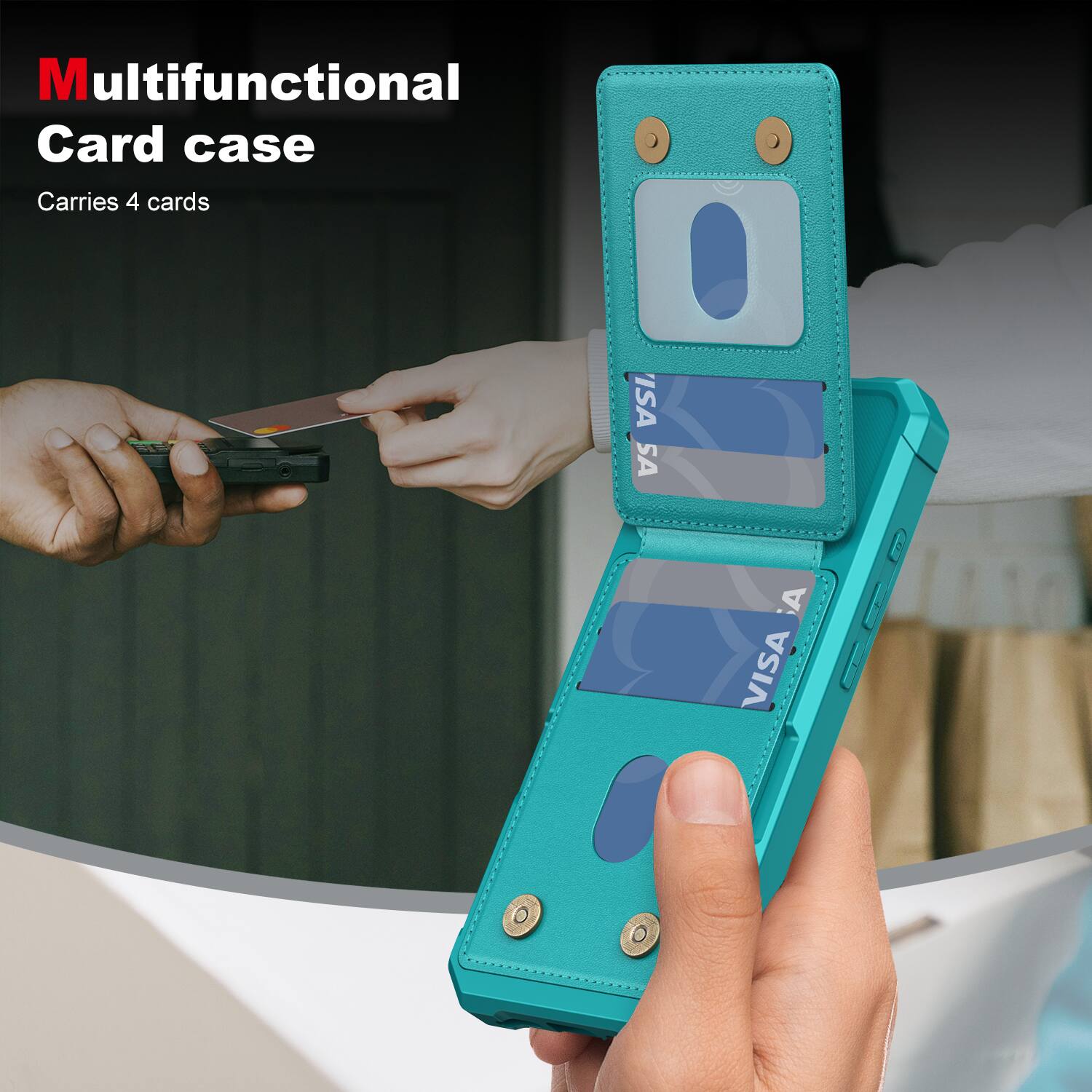 Multifunctional Card case  
Carries 4 cards  

ISA SA  
VISA A