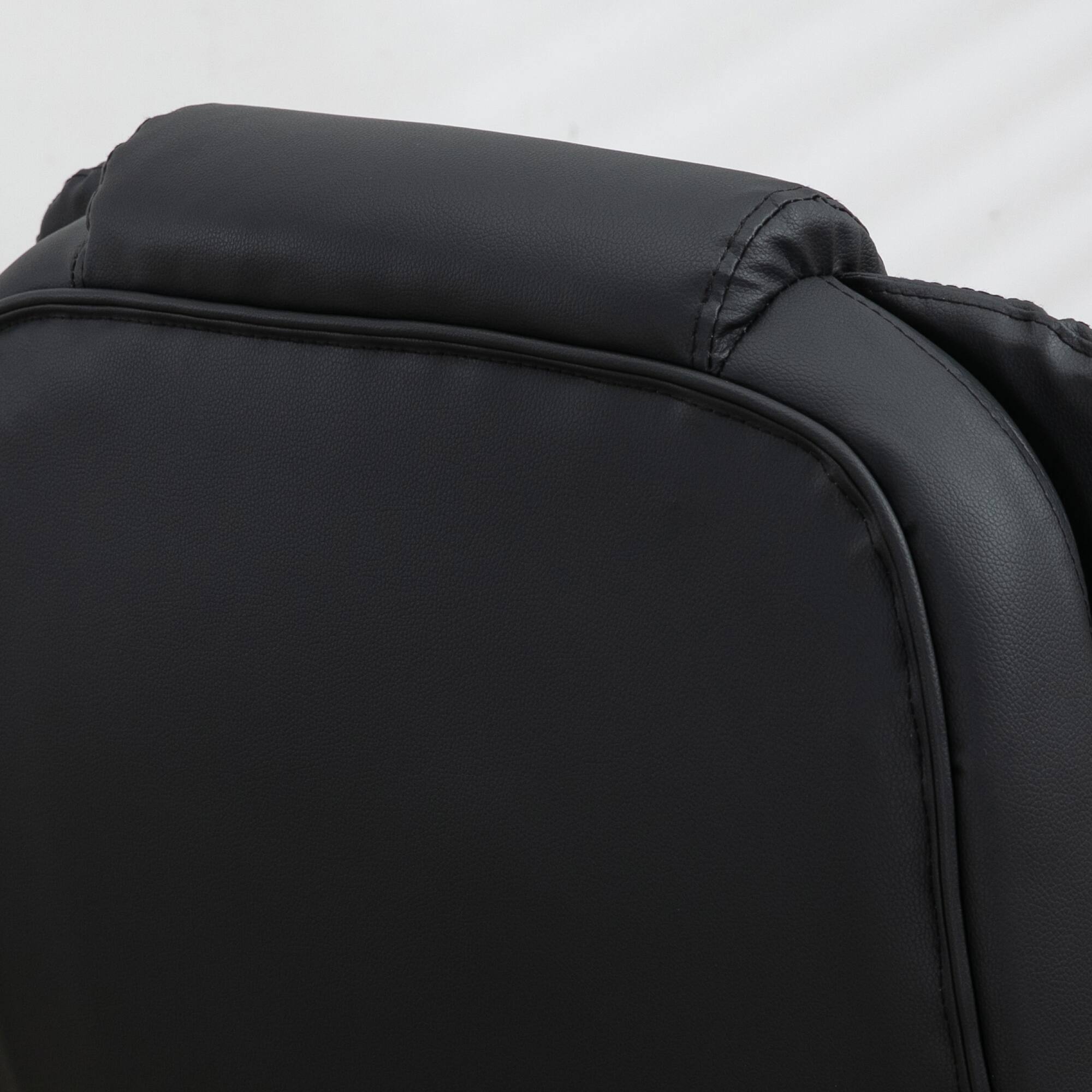 Alt View 8. Homcom - High Back Vibration Massage Office Chair with 6 Vibration Points, Heated Reclining PU Leather Computer Chair - Black.