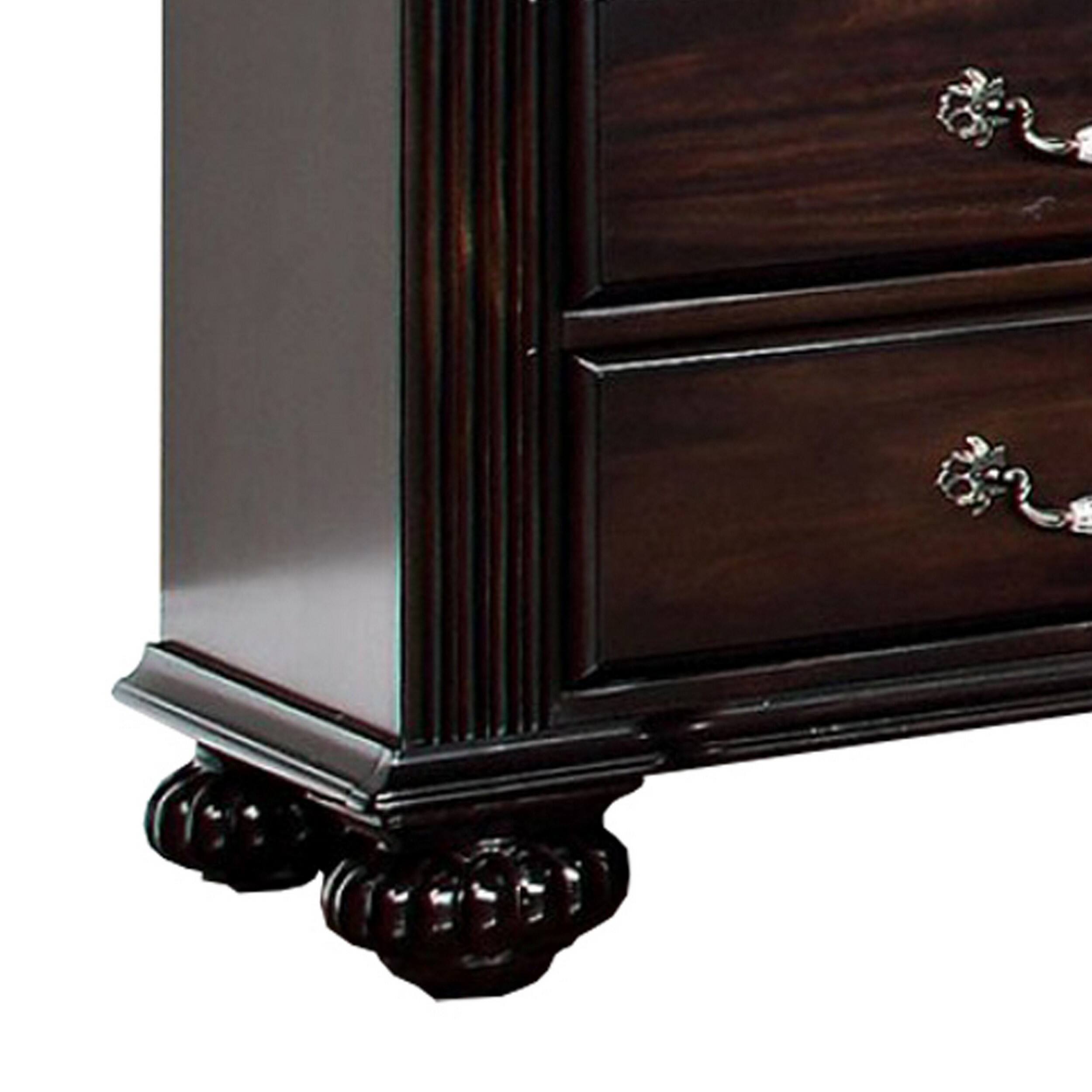 Alt View 3. Manhattan Lane - Syracuse Traditional Style Beautiful Nightstand - Dark Walnut.