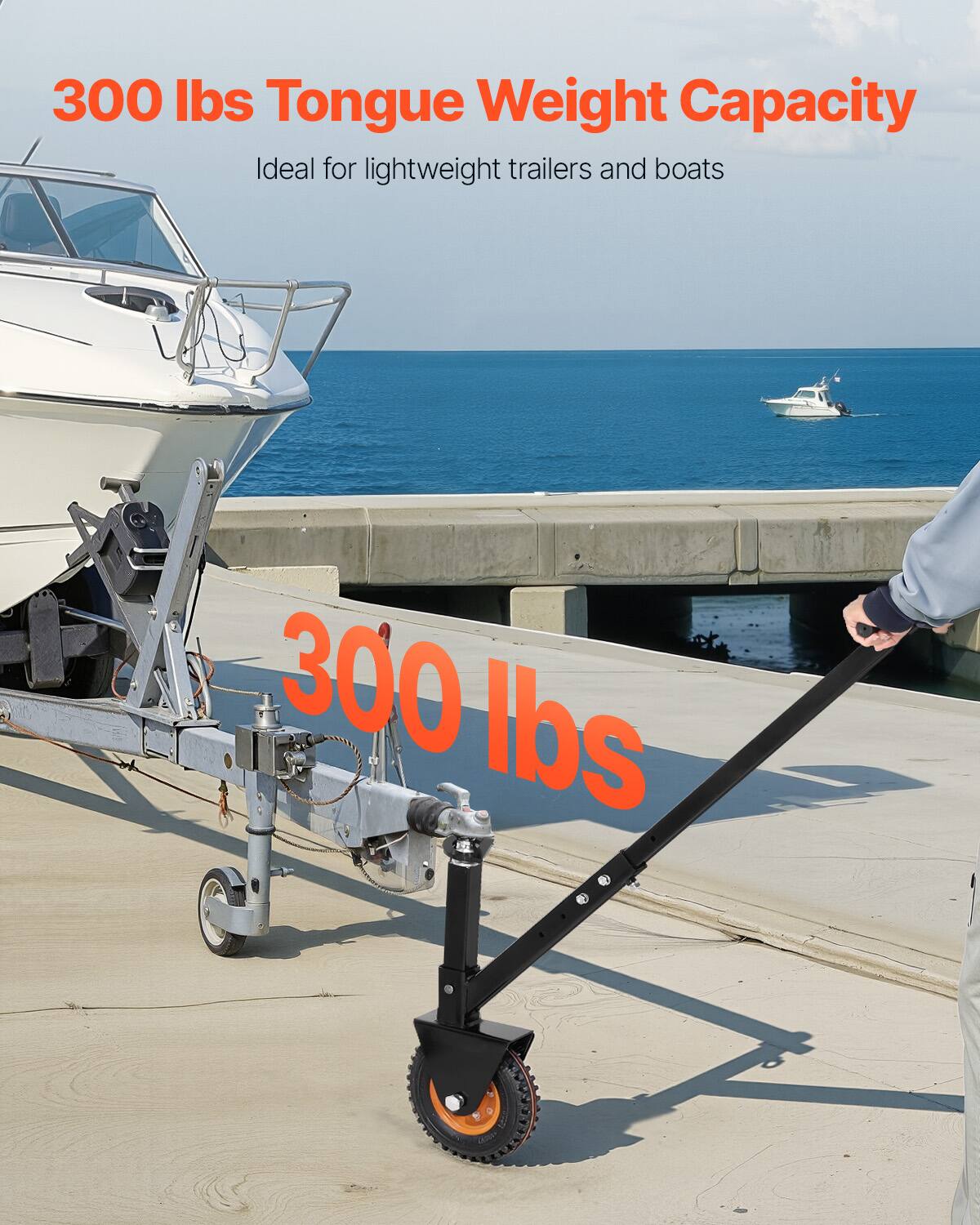 300 lbs Tongue Weight Capacity
Ideal for lightweight trailers and boats