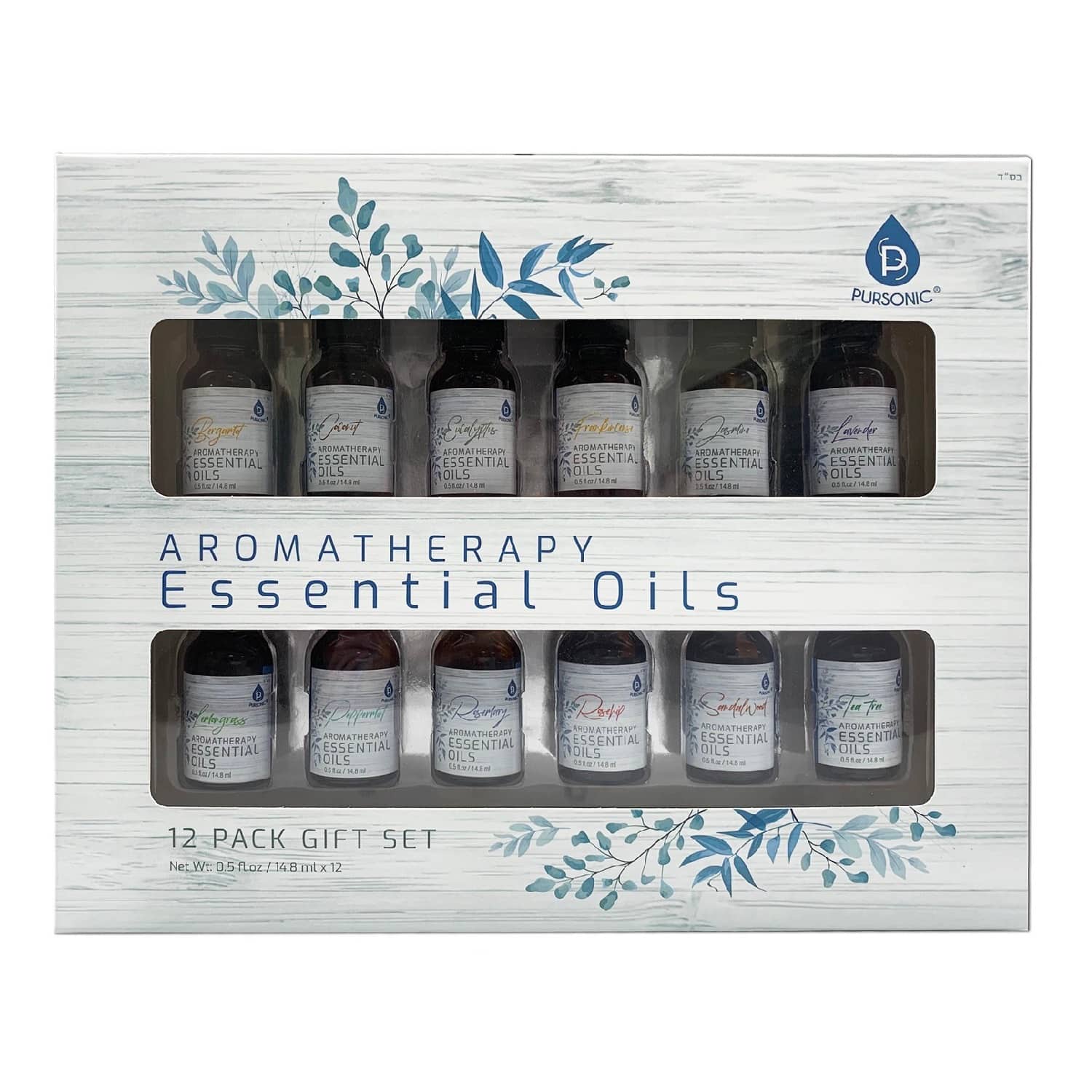 Pursonic - 12 Pack of Aromatherapy Essential Oils - Multicolor