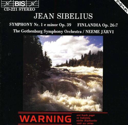 BIS  
CD-221 STEREO  

JEAN SIBELIUS  
SYMPHONY Nr. 1 e minor Op. 39  
FINLANDIA Op. 26:7  
The Gothenburg Symphony Orchestra / NEEME JÄRVI  

WARNING  
see back page  
se baksida  
siehe Rückseite  
voir au verso