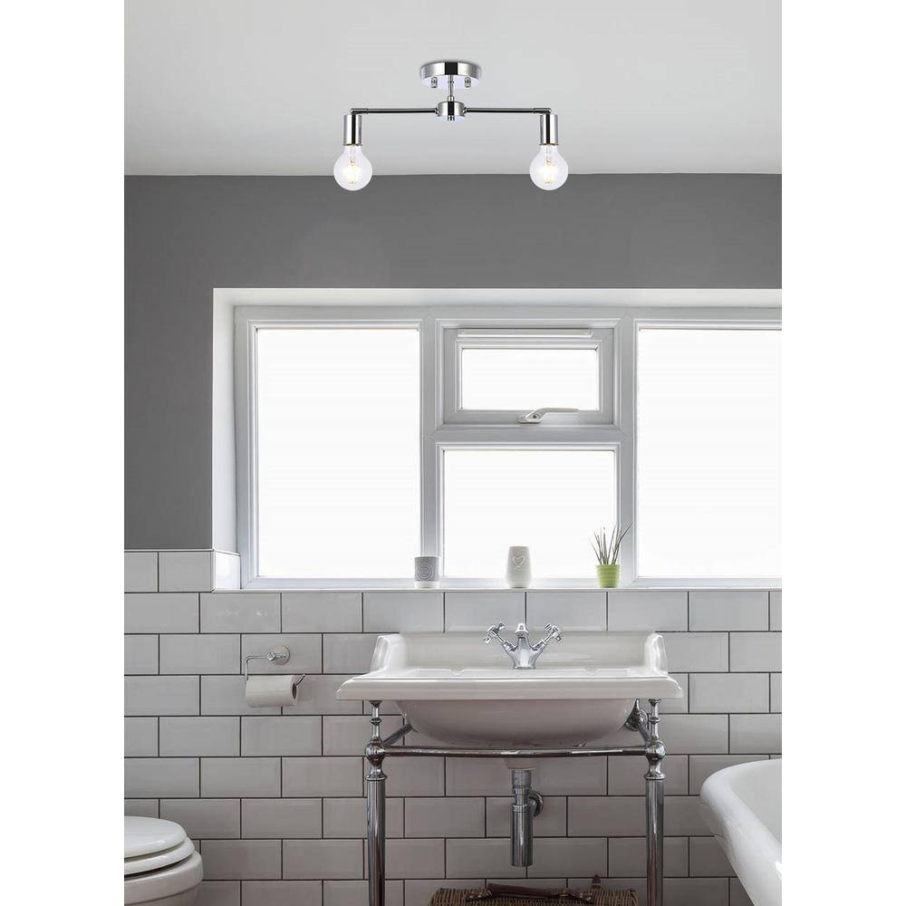Back. Living District - Zane 2 lights chrome flush mount - Chrome.