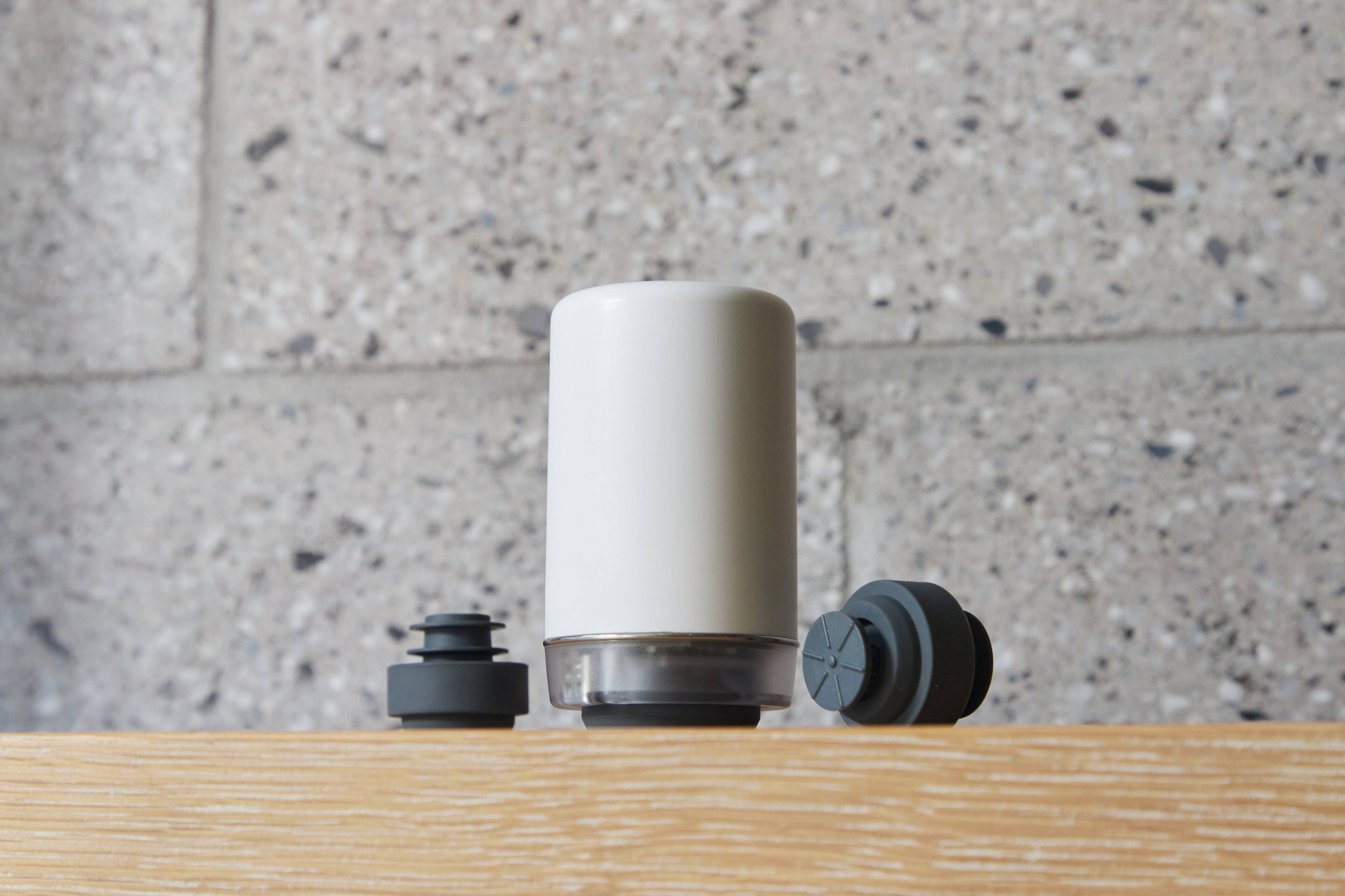 Back. Preservio - #1 Non-Gas Wine Preservation Set – Keep Wine Fresh for Weeks – Precision Pressure + 2 Silicone Stoppers - White and Grey.