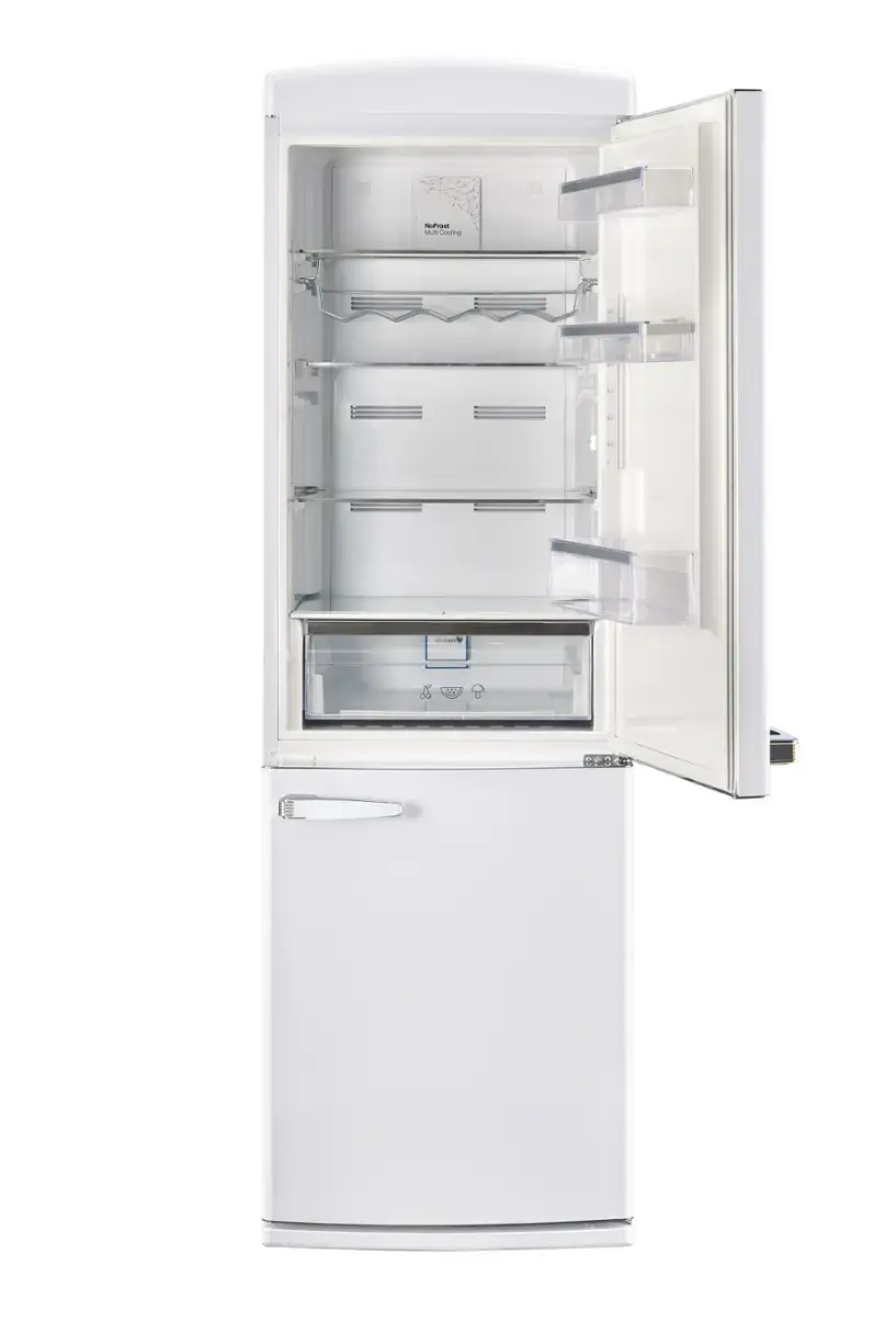 Alt View 3. Unique Appliances - Classic Retro 23.8 in 11.7 cu. ft. Frost Free Retro Bottom Freezer Refrigerator ENERGY STAR - Marshmallow White.