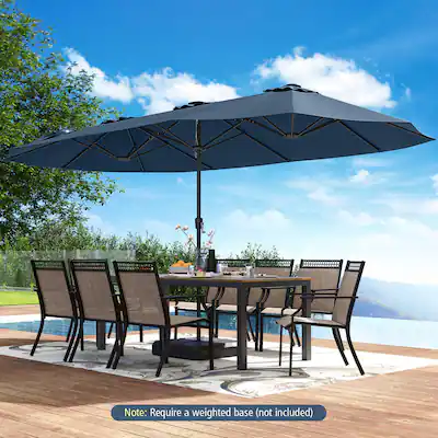 extra wide patio umbrella PHI VILLA 15ft Large Outdoor with Base Included, Beige Transform your outdoor area with this stunning 15ft Double Ainfox 13ft Large Patio Umbrella,