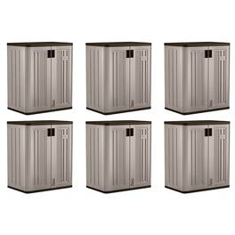 Suncast - 9 Cu Ft Heavy Duty Resin Garage Base Storage Cabinet, Platinum (6 Pack)
