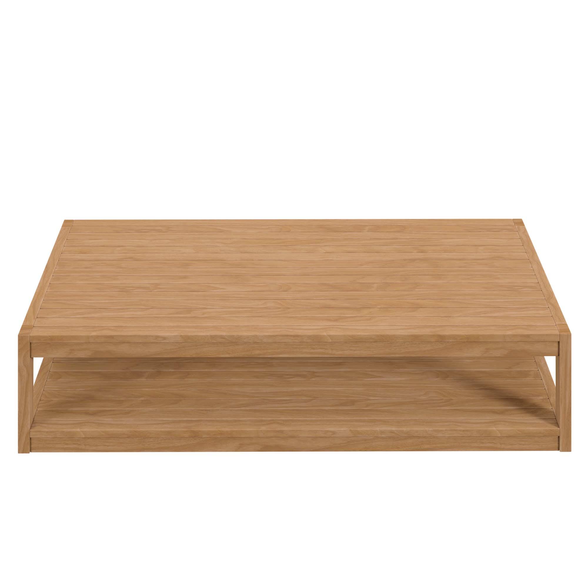Alt View 2. Modway - Carlsbad Teak Wood Outdoor Patio Coffee Table by Modway - Natural.