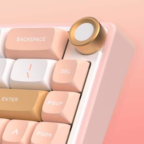 Cedar Assembly - R65 Wired Mechanical 60 Percent Creamy Gaming Gasket Mount Rgb Backlit With Knob Mda Profile Pbt Keycaps - Pink-Hot-Swappable Cream Switch