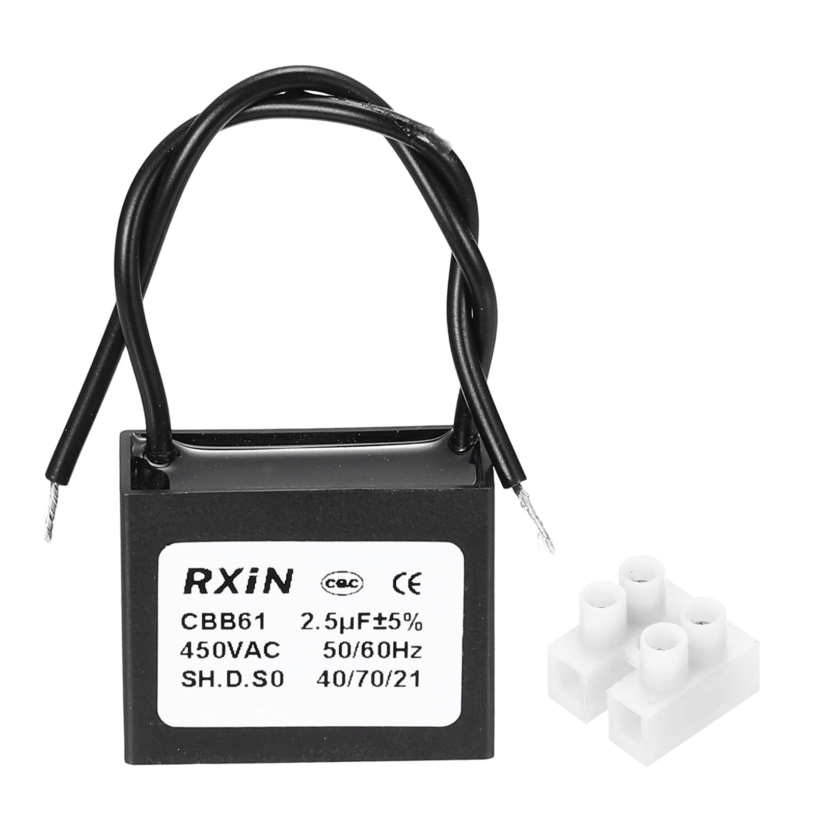 Unique Bargains 2.5uF CBB61 Capacitor, AC 450V 2 Wire for Ceiling
