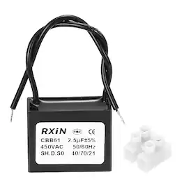 Unique Bargains - 2.5uF CBB61 Capacitor, AC 450V 2-Wire for Ceiling Fan, Motor Generator, Blower, Exhaust Fan - Black
