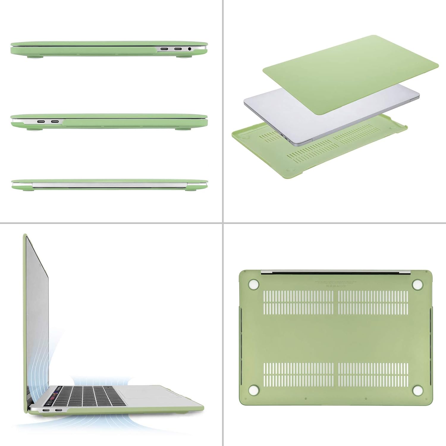 Alt View 1. mosiso - MacBook Pro 13" hard shell case with keyboard skins, screen protector and storage bag - Avocado Green.