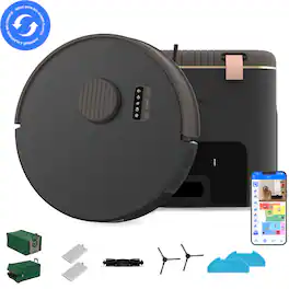 bObsweep - Bio Auto-Empty Robot Vacuum & Mop with 100-Day Dock, Activate Charcoal Odor Filtration, Made of Bio-Based Plastic - Rock