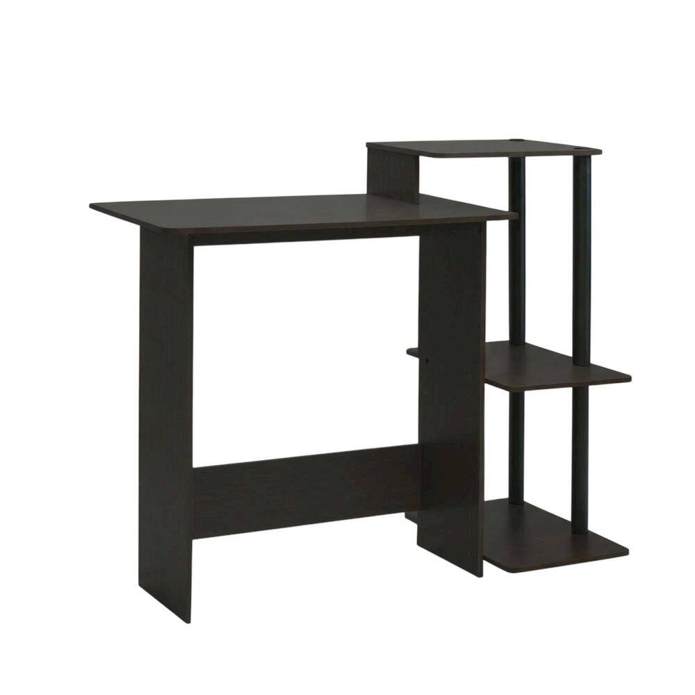 Back. BisonOffice - Espresso and Black Home Office Desk with Spacious Work Surface and Sturdy Build - Espresso/Black.