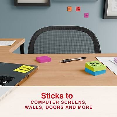 Sticks to  
COMPUTER SCREENS,  
WALLS, DOORS AND MORE