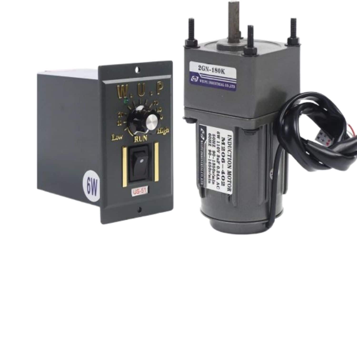 Home Collection - AC 6W 110V Electric Gear Motor with Speed Controller – 7.5RPM High Torque Motor