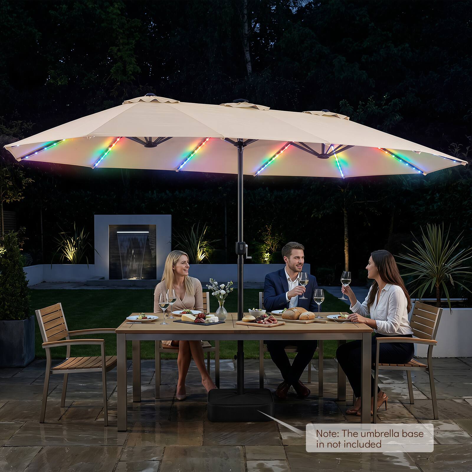 Note: The umbrella base is not included