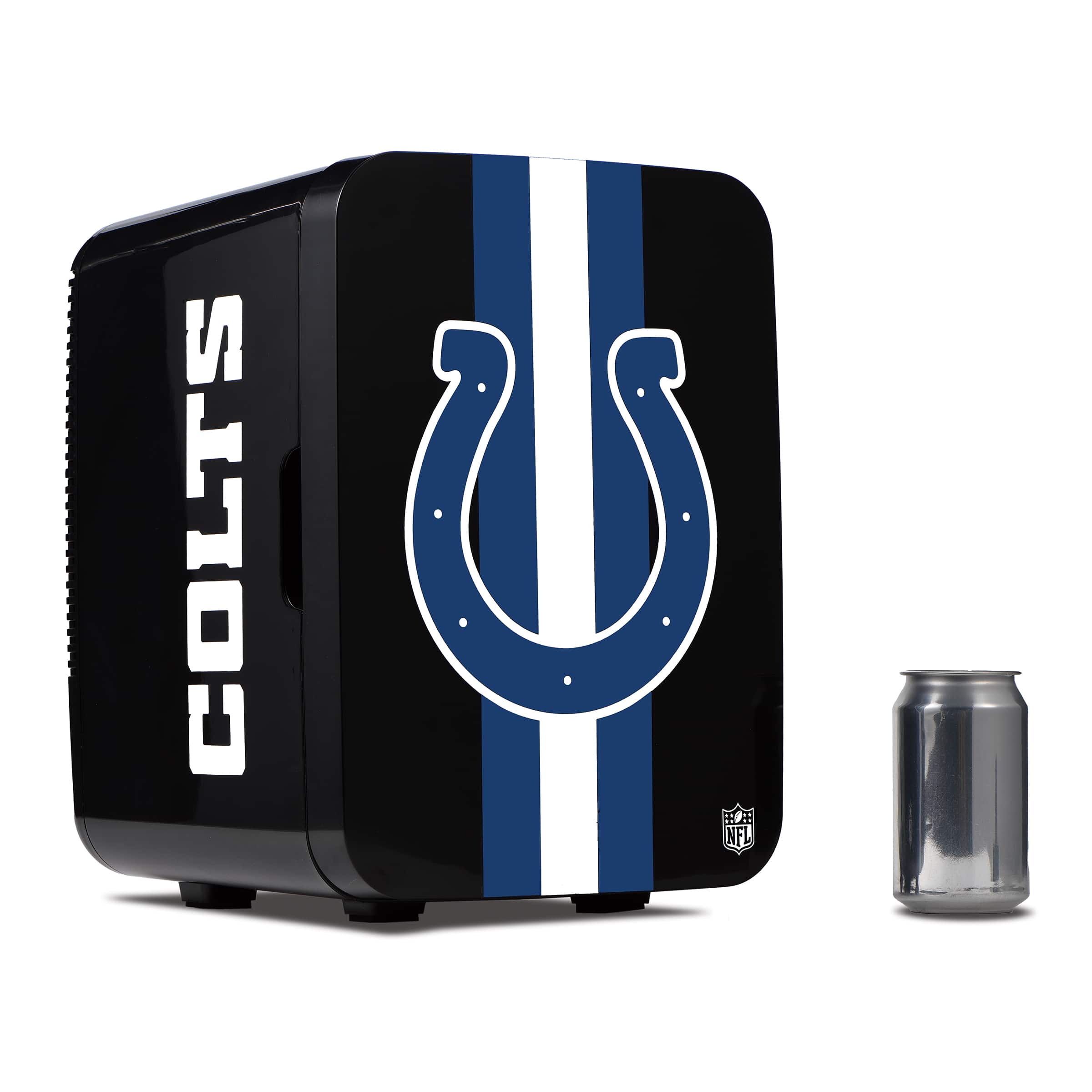 Ukonic NFL Indianapolis Colts 15-Can Mini Fridge 10L AC/DC Portable Refrigerator, Official Team Logo - Blue