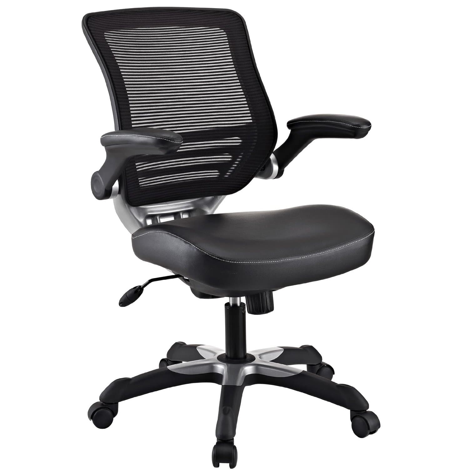 Hivvago - Modern Mesh Back Ergonomic Office Chair with Flip-up Arms - Black