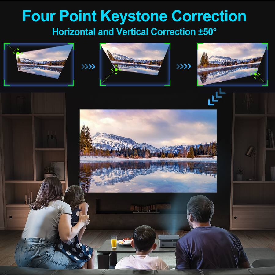 Keystone Horizontal Yaber Buffalo U6 portable projector Dark Grey, 1080P, WiFi, wireless ...