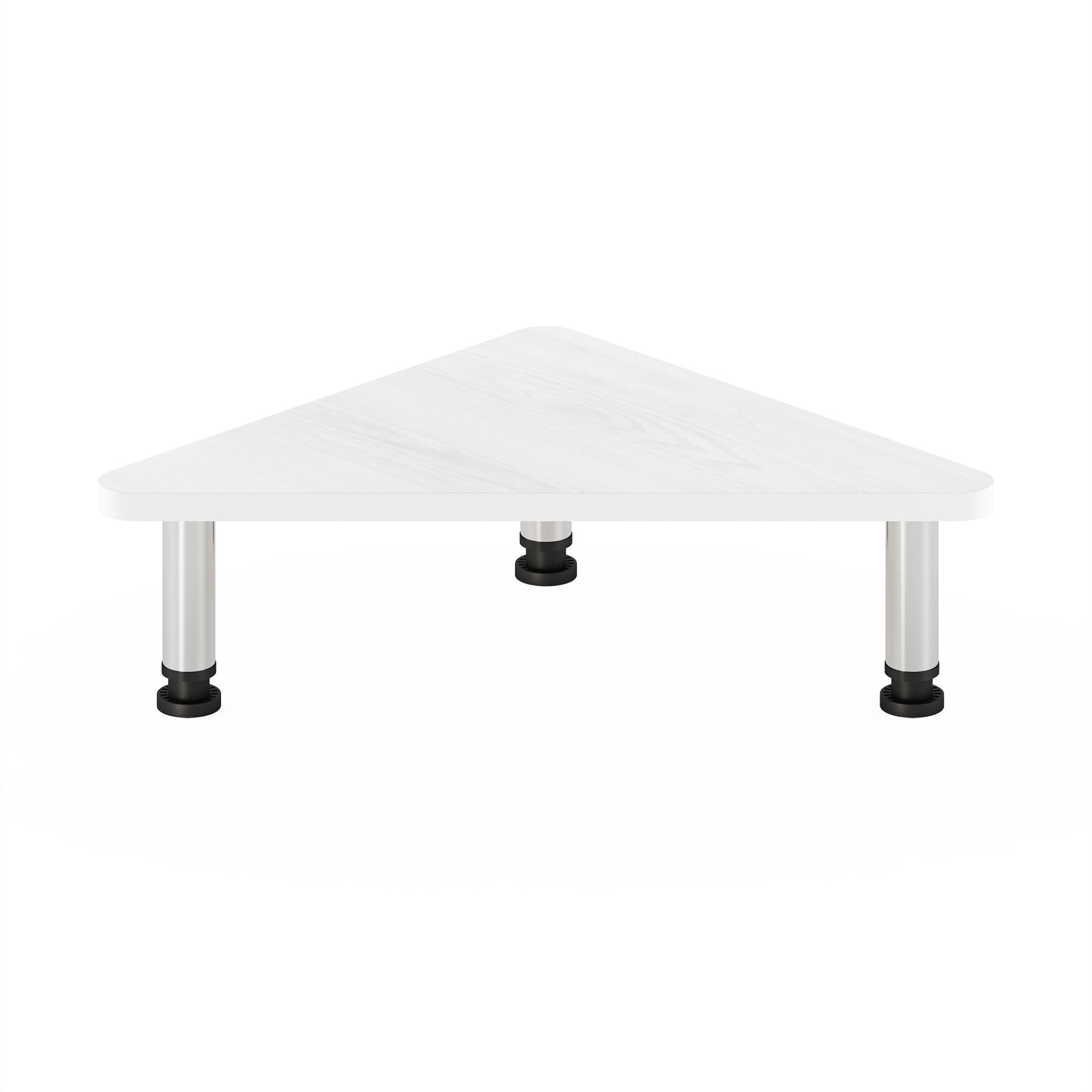 Alt View 2. Furinno - Turn-N-Tube Corner Monitor Riser Stand - White Oak/Stainless Steel.