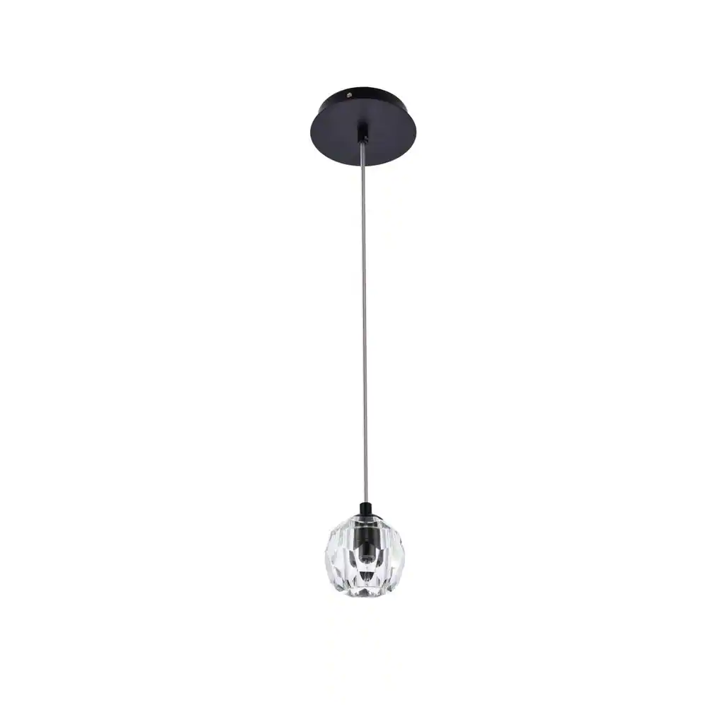 Back. Elegant Lighting - Eren 1 light Black pendant - Black.