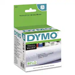 DYMO - 30321 LabelWriter 1.4 in. x 3.5 in. Address Labels - (2/Box) - White